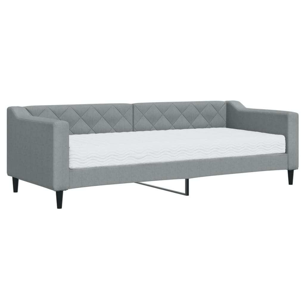 daybed med madras 80x200 cm stof lysegrå