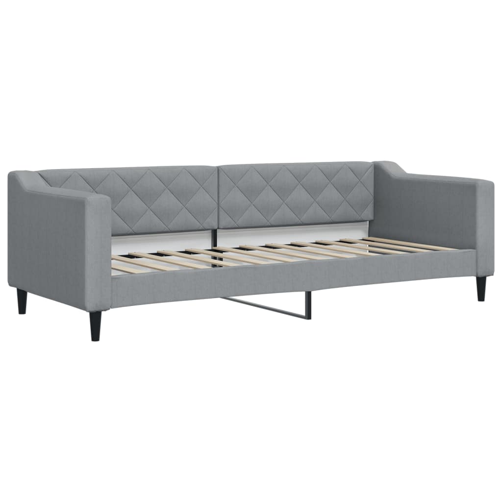 daybed med madras 80x200 cm stof lysegrå