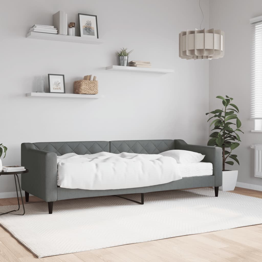 daybed med madras 80x200 cm stof mørkegrå