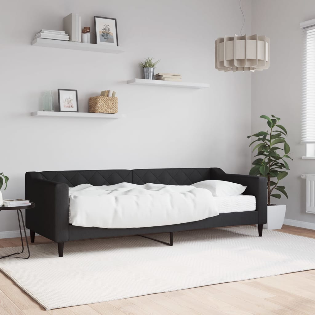 daybed med madras 80x200 cm stof sort