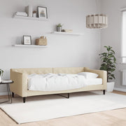 daybed med madras 80x200 cm stof cremefarvet