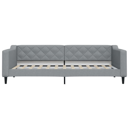 daybed med madras 90x200 cm stof lysegrå