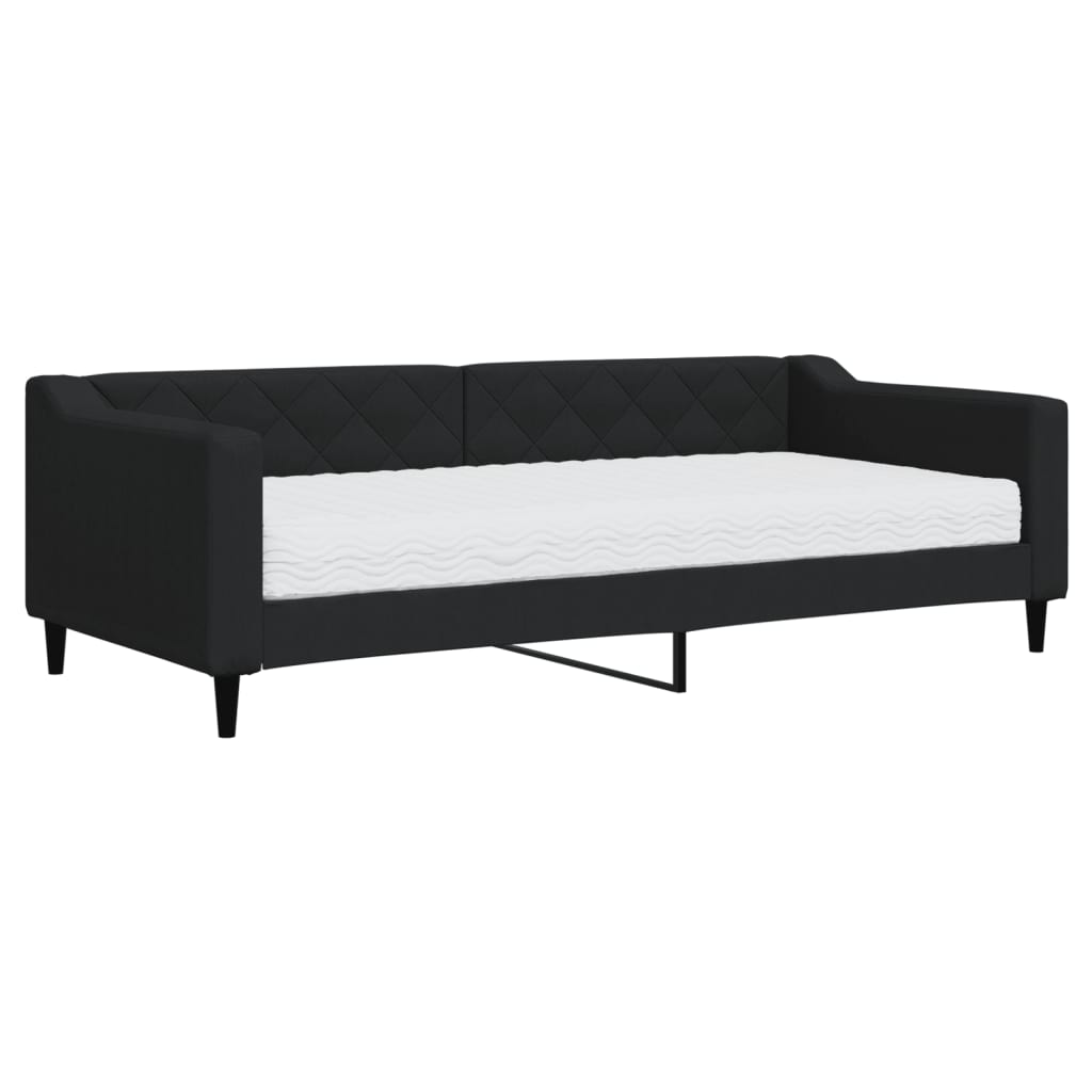 daybed med madras 90x200 cm stof sort