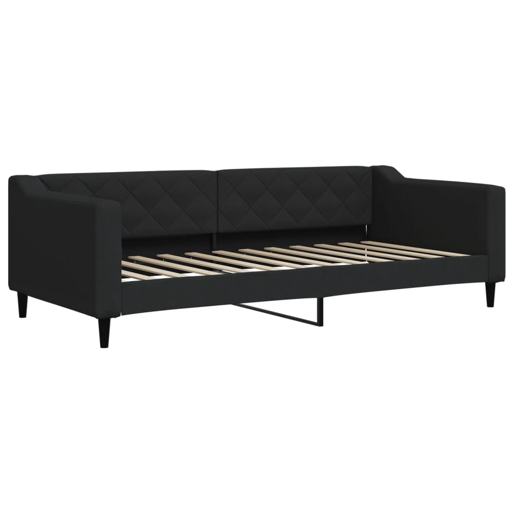 daybed med madras 90x200 cm stof sort
