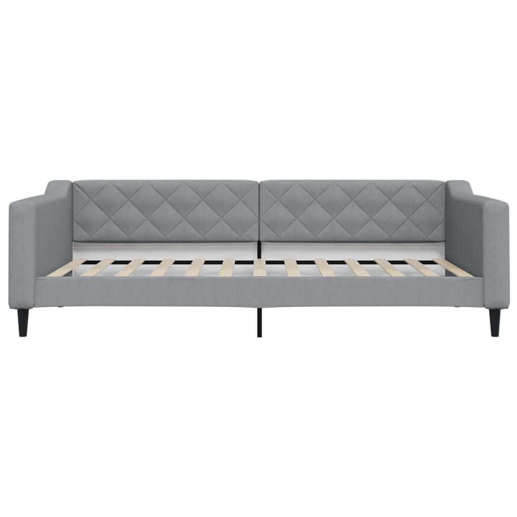 daybed med madras 100x200 cm stof lysegrå