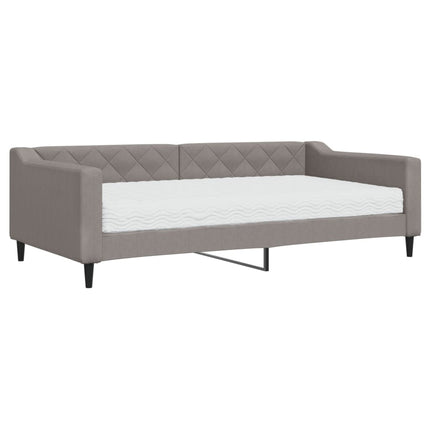 daybed med madras 100x200 cm stof gråbrun