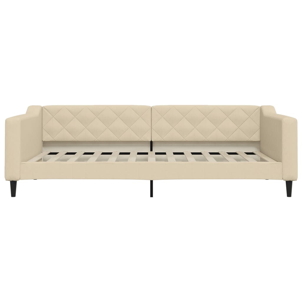 daybed med madras 100x200 cm stof cremefarvet