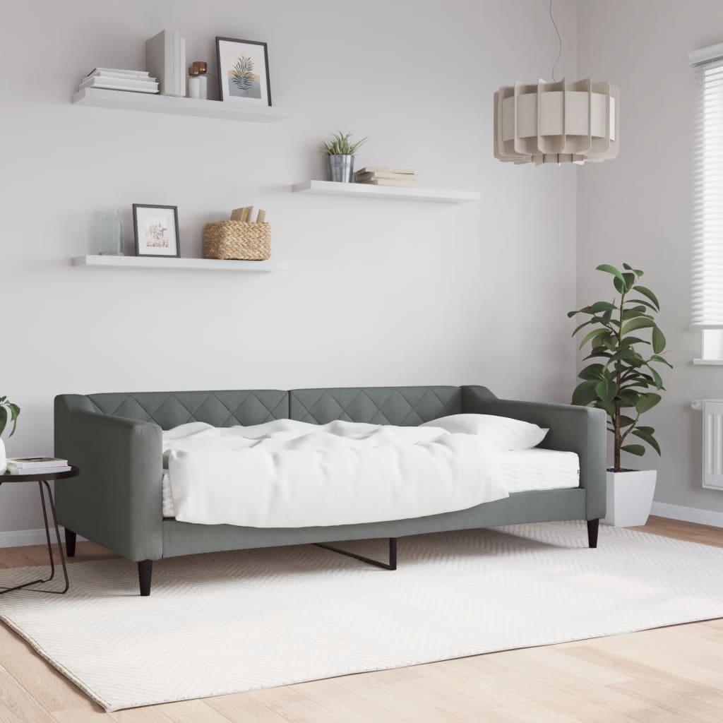 daybed med madras 90x190 cm stof mørkegrå