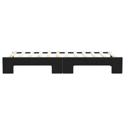 daybed med udtræk 80x200 cm stof sort