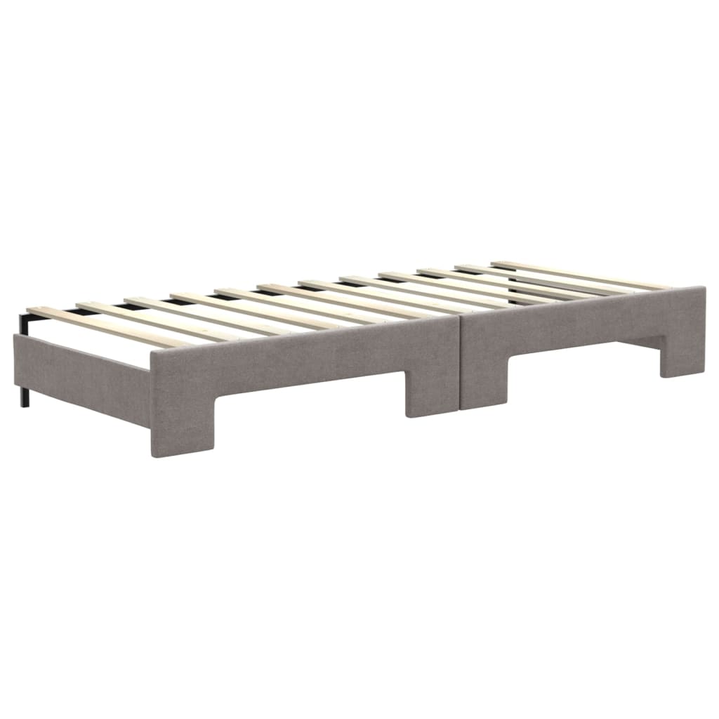 daybed med udtræk 80x200 cm stof gråbrun