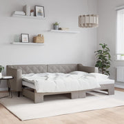 daybed med udtræk 80x200 cm stof gråbrun