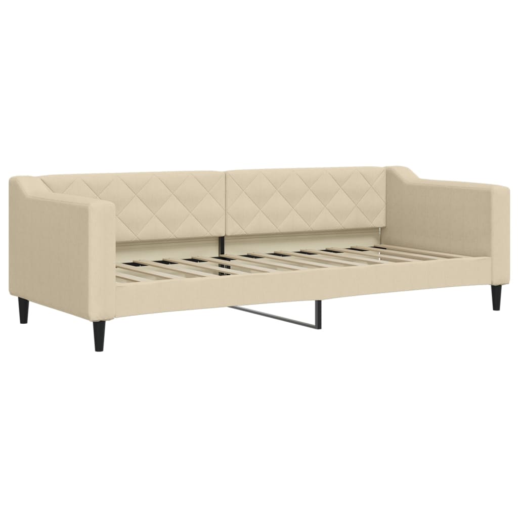 daybed med udtræk 80x200 cm stof cremefarvet