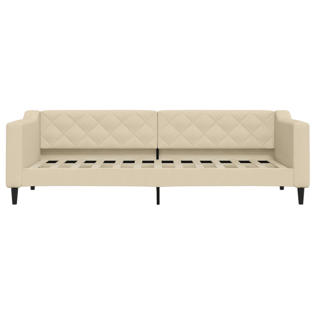 daybed med udtræk 80x200 cm stof cremefarvet