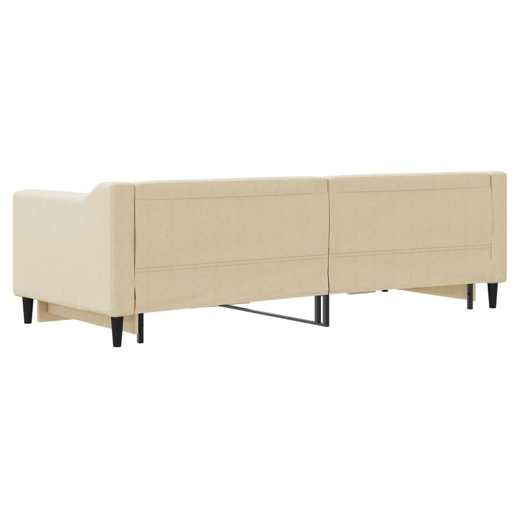 daybed med udtræk 80x200 cm stof cremefarvet