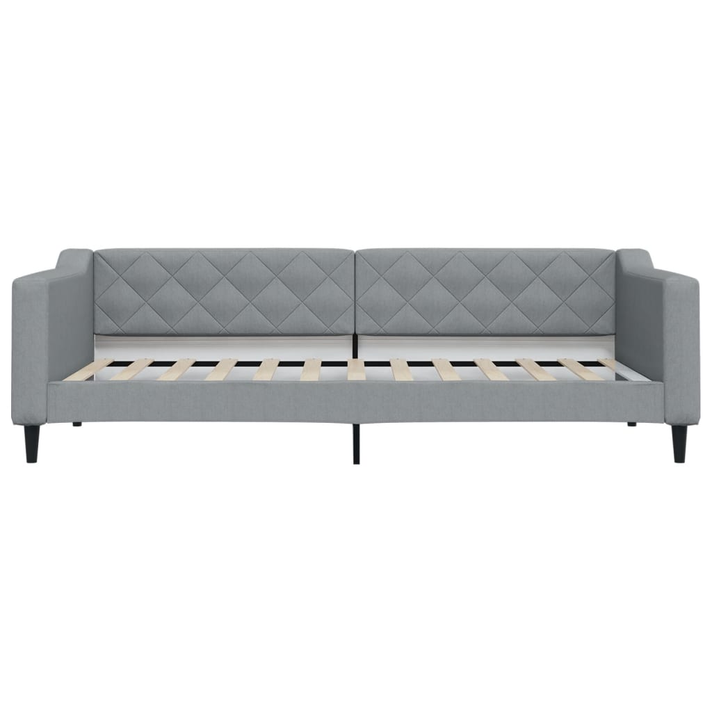 daybed med udtræk 90x200 cm stof lysegrå