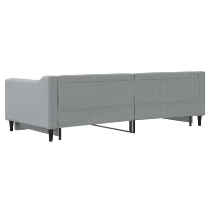 daybed med udtræk 90x200 cm stof lysegrå