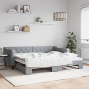 daybed med udtræk 90x200 cm stof lysegrå