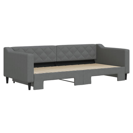 daybed med udtræk 90x200 cm stof mørkegrå