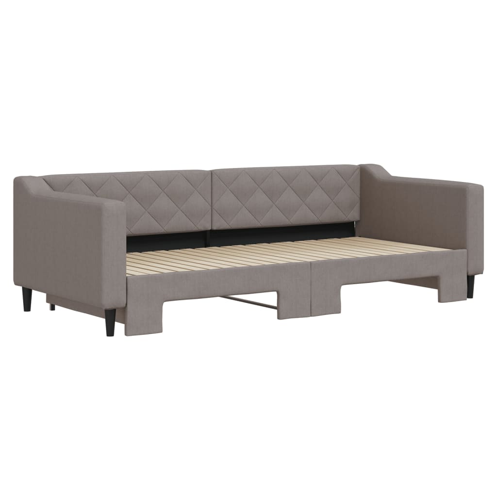 daybed med udtræk 90x200 cm stof gråbrun