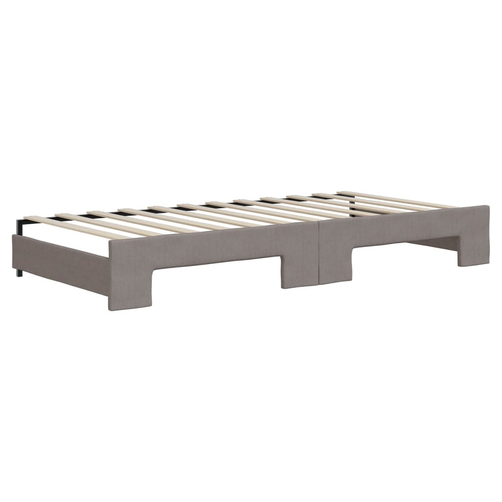 daybed med udtræk 90x200 cm stof gråbrun