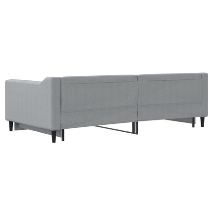 daybed med udtræk 100x200 cm stof lysegrå