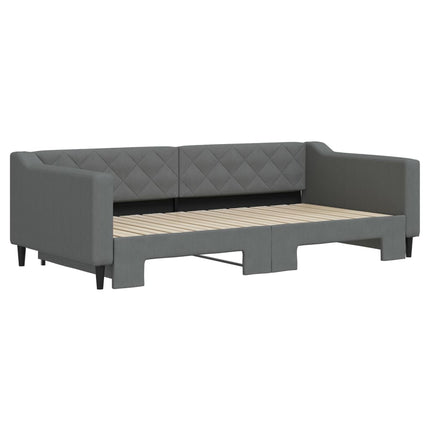 daybed med udtræk 100x200 cm stof mørkegrå