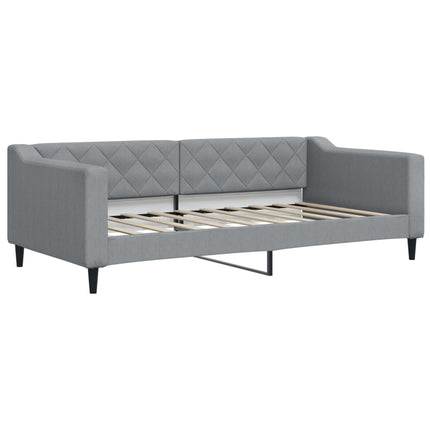 daybed med udtræk 90x190 cm stof lysegrå