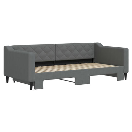 daybed med udtræk 90x190 cm stof mørkegrå
