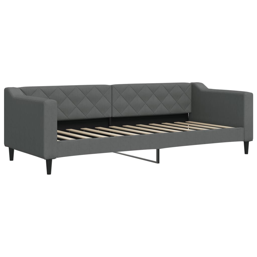 daybed med udtræk og madras 80x200 cm stof mørkegrå