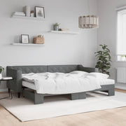 daybed med udtræk og madras 80x200 cm stof mørkegrå