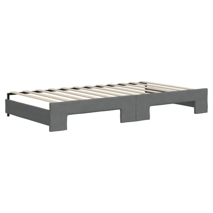 daybed med udtræk og madras 100x200 cm stof mørkegrå