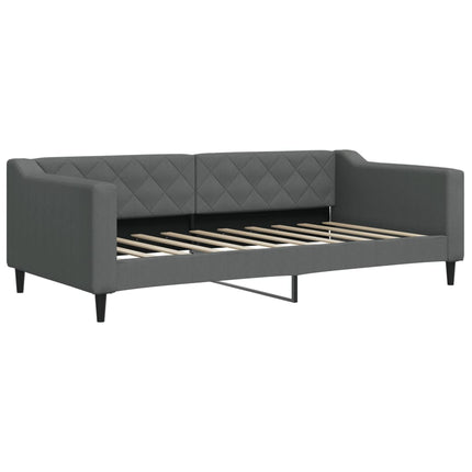 daybed med udtræk og madras 90x190 cm stof mørkegrå