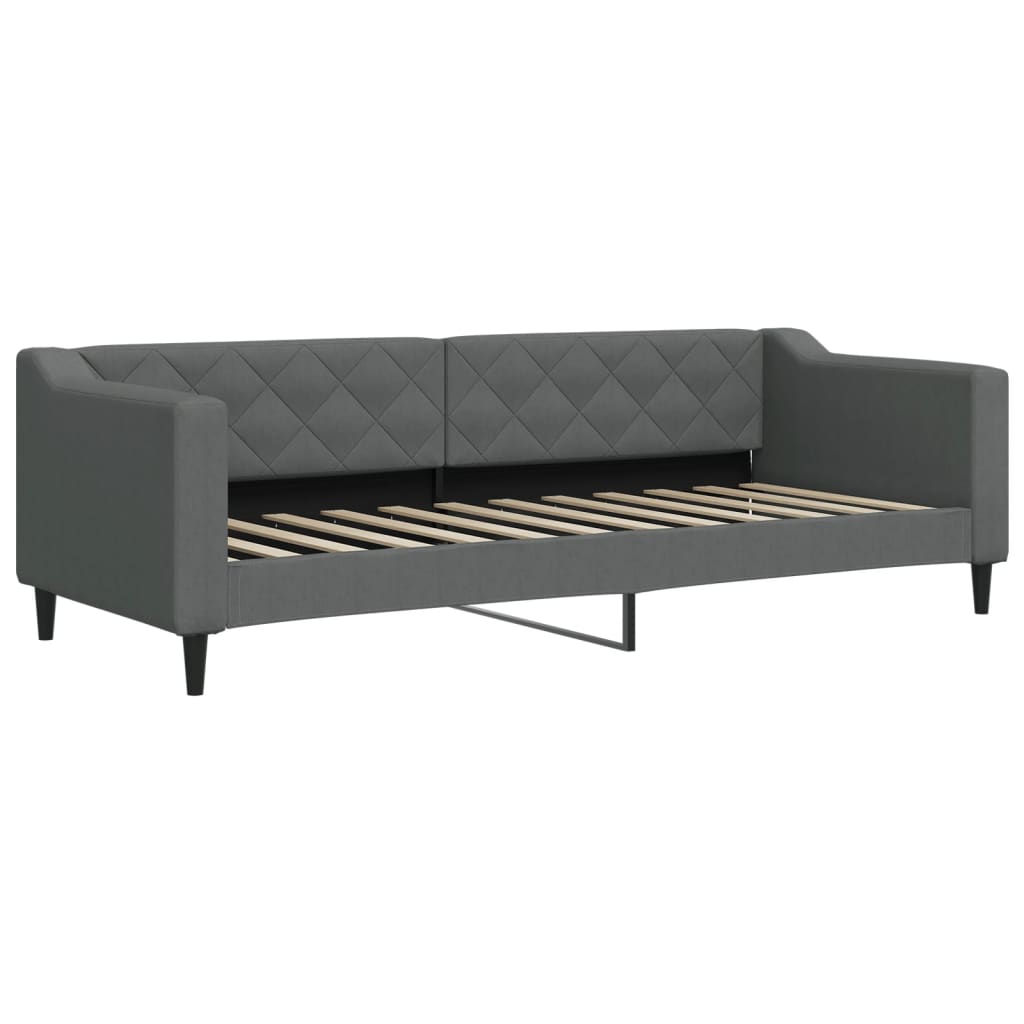 daybed med udtræk og skuffer 80x200 cm stof mørkegrå