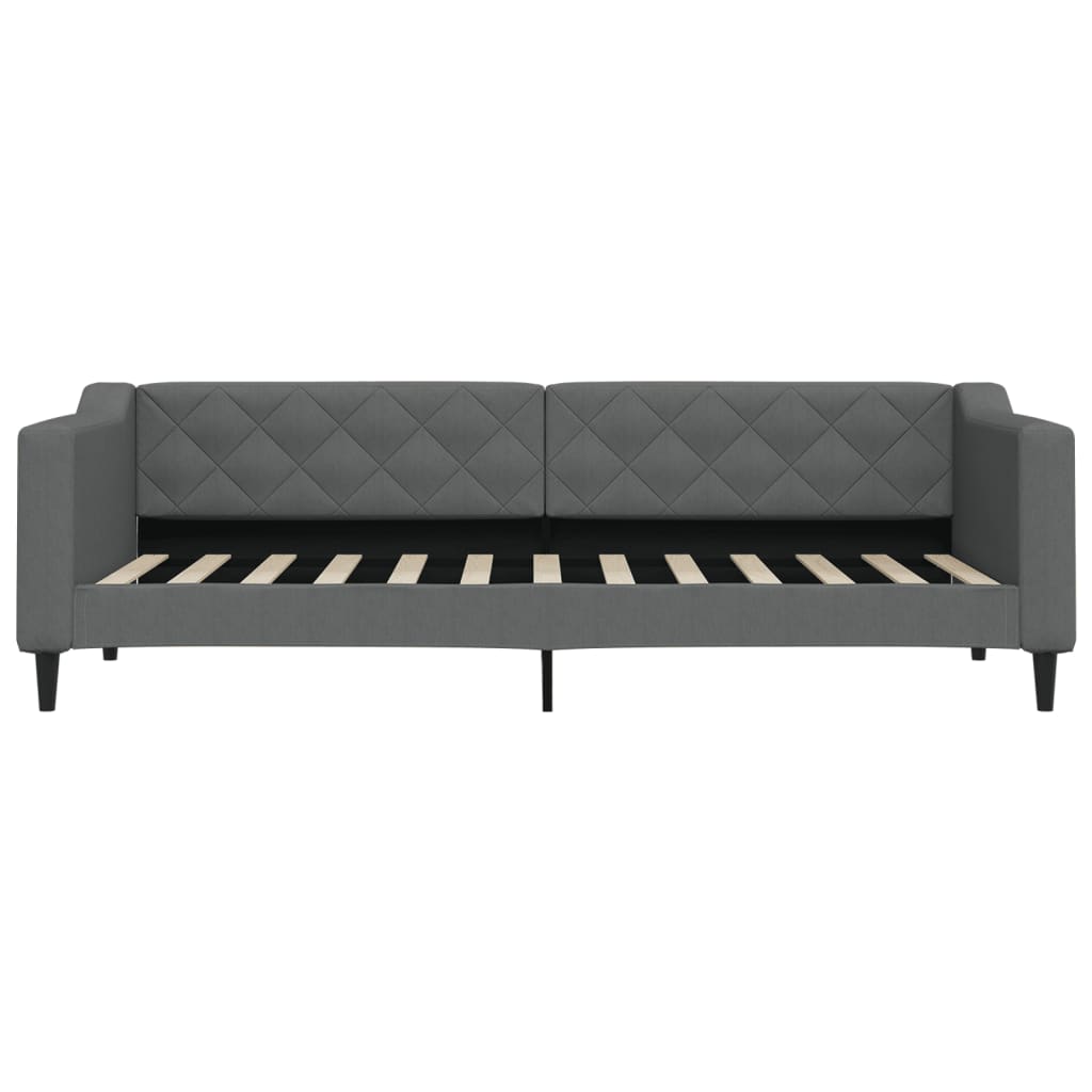 daybed med udtræk og skuffer 80x200 cm stof mørkegrå