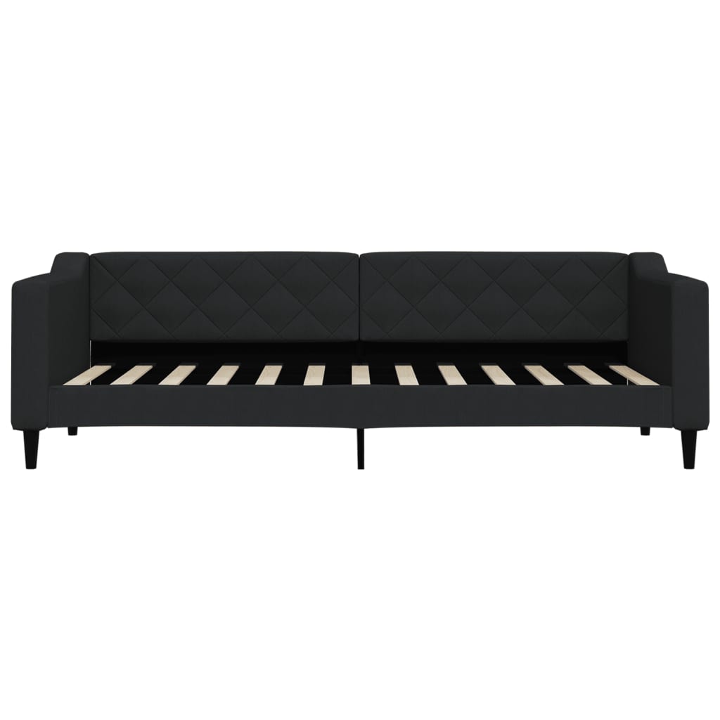 daybed med udtræk og skuffer 80x200 cm stof sort