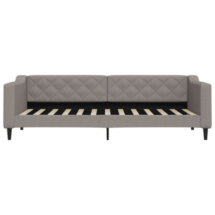 daybed med udtræk og skuffer 80x200 cm stof gråbrun