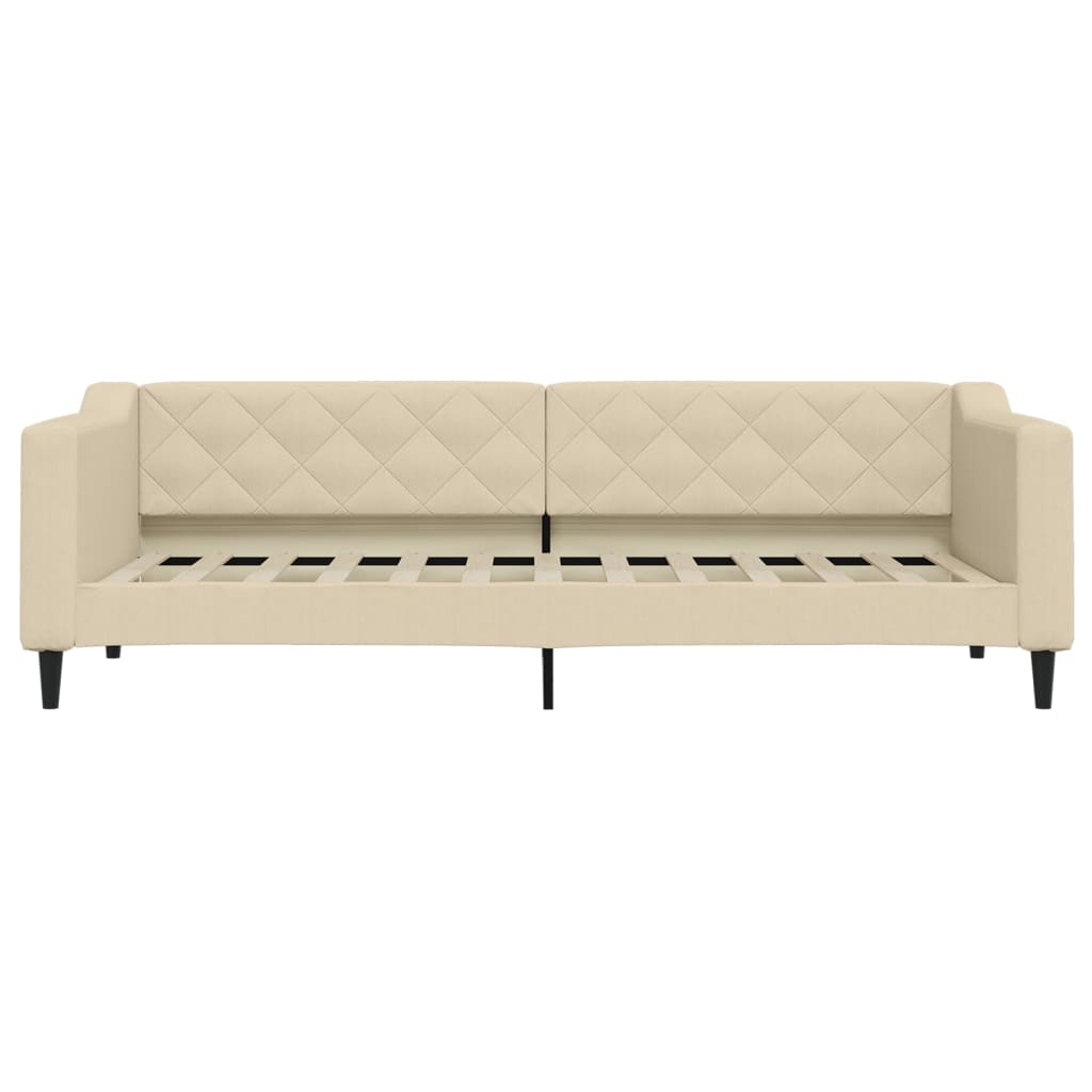 daybed med udtræk og skuffer 80x200 cm stof cremefarvet