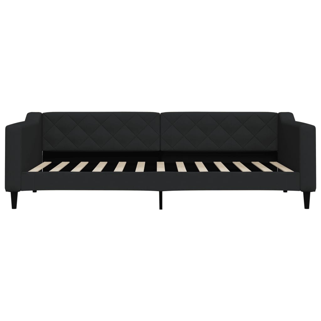 daybed med udtræk og skuffer 80x200 cm stof sort