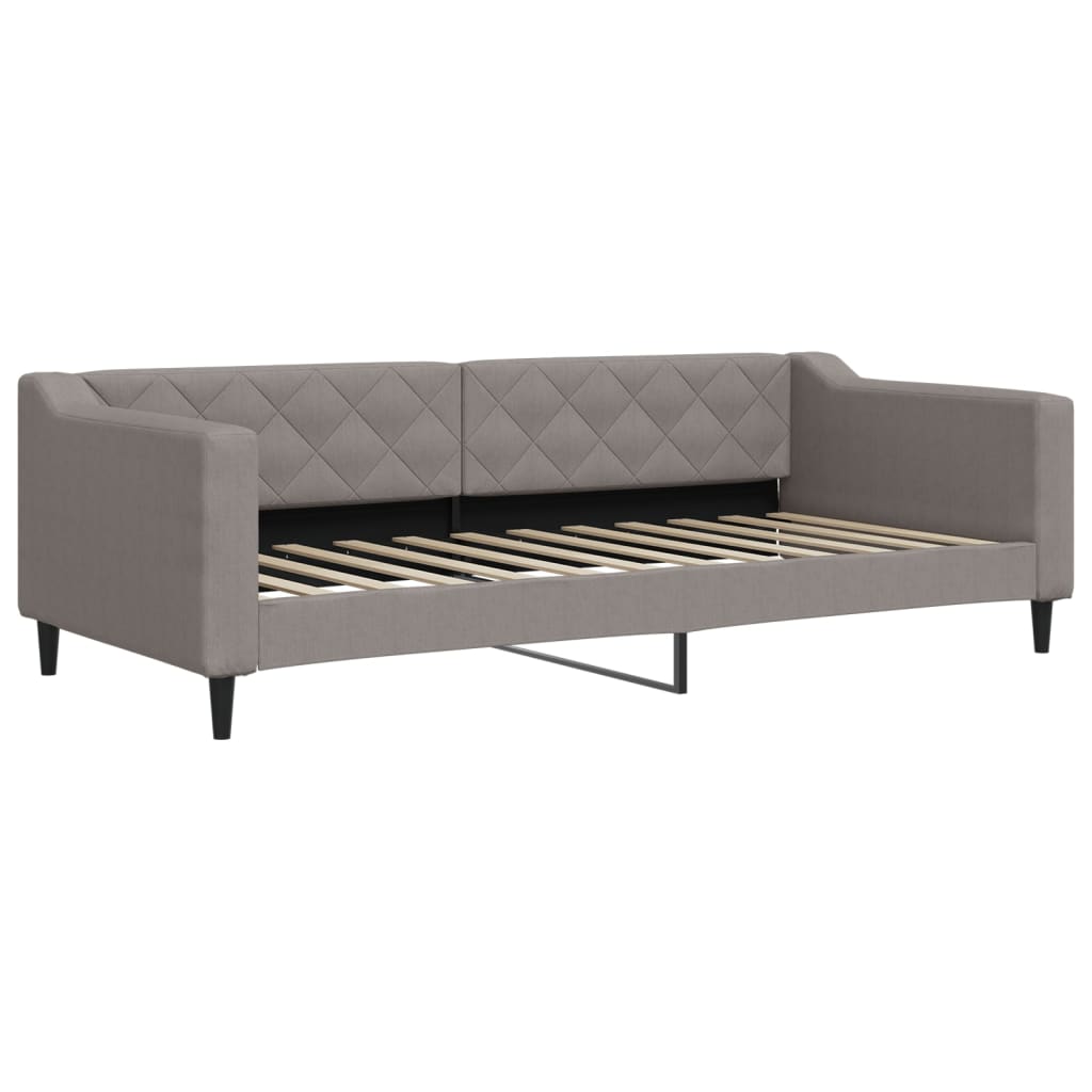 daybed med udtræk og skuffer 90x200 cm stof gråbrun