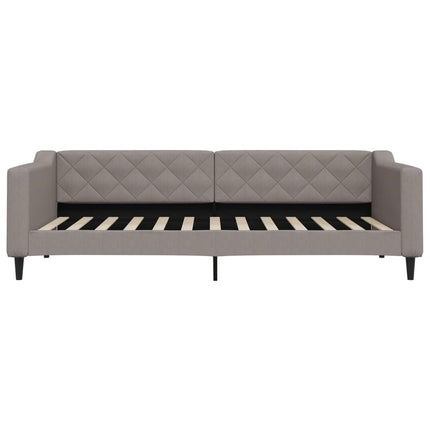 daybed med udtræk og skuffer 90x200 cm stof gråbrun