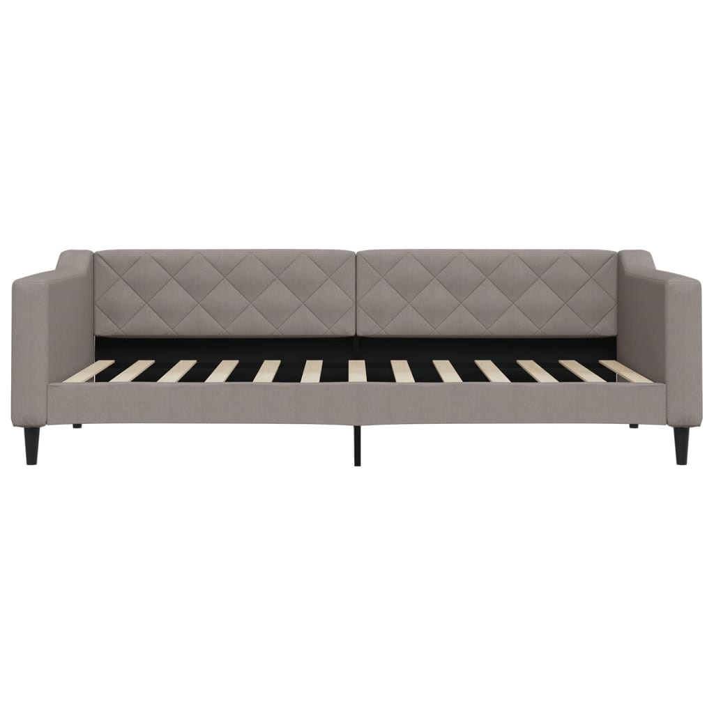 daybed med udtræk og skuffer 90x200 cm stof gråbrun