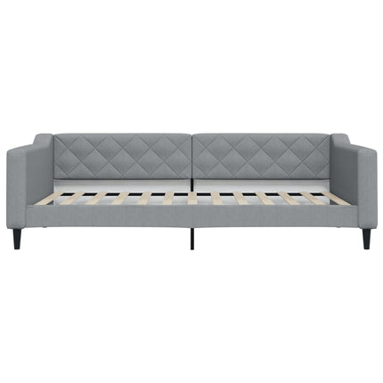 daybed med udtræk og skuffer 100x200 cm stof lysegrå
