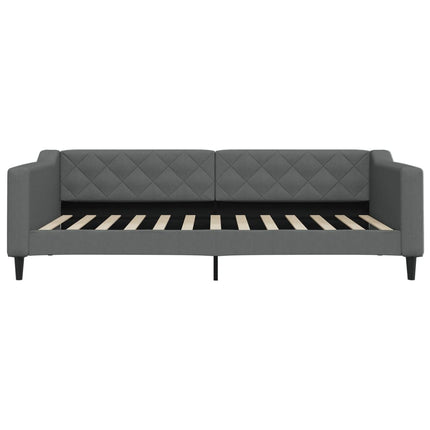daybed med udtræk og skuffer 100x200 cm stof mørkegrå