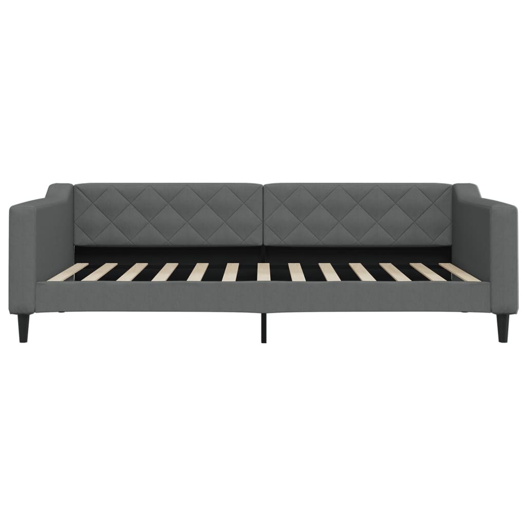 daybed med udtræk og skuffer 100x200 cm stof mørkegrå