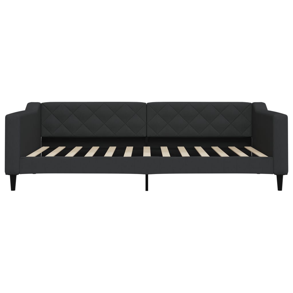 daybed med udtræk og skuffer 100x200 cm stof sort