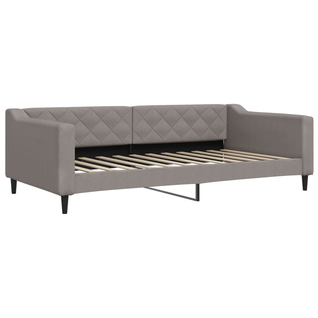 daybed med udtræk og skuffer 100x200 cm stof gråbrun