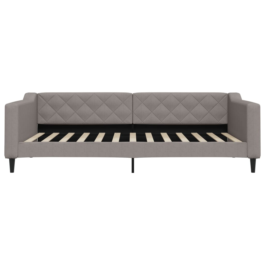 daybed med udtræk og skuffer 100x200 cm stof gråbrun