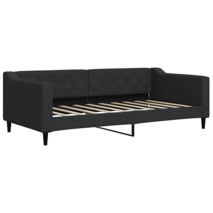 daybed med udtræk og skuffer 90x190 cm stof sort