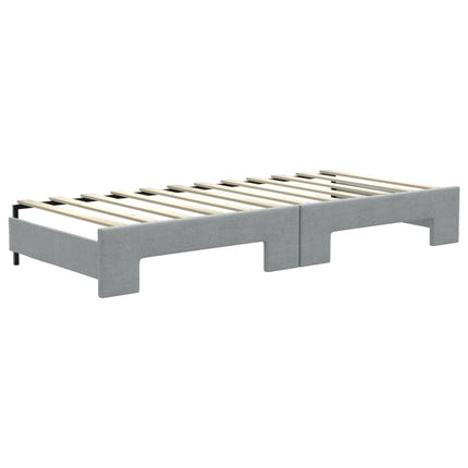 daybed med udtræk og skuffer 80x200 cm stof lysegrå