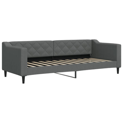 daybed med udtræk og skuffer 80x200 cm stof mørkegrå